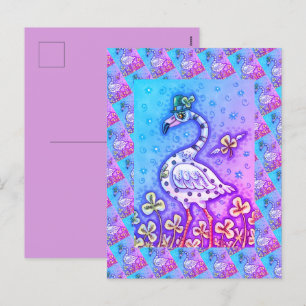 CARTES POUR FÊTES ANNUELLES FLAMANT ROSE POLKA DOT, COLORÉ ST. JOUR DE PATRICK