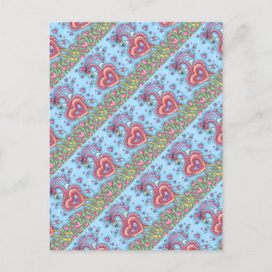 Cartes Pour Fêtes Annuelles Flamant rose ROSE CUPIDE ET COEURS DE VOL VALENTIN