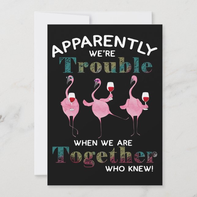 Cartes Pour Fêtes Annuelles Flamants roses | Apparemment, nous sommes des Flam (Devant)