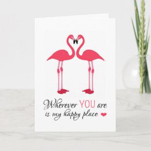 Cartes Pour Fêtes Annuelles Flamants roses roses Inséparables