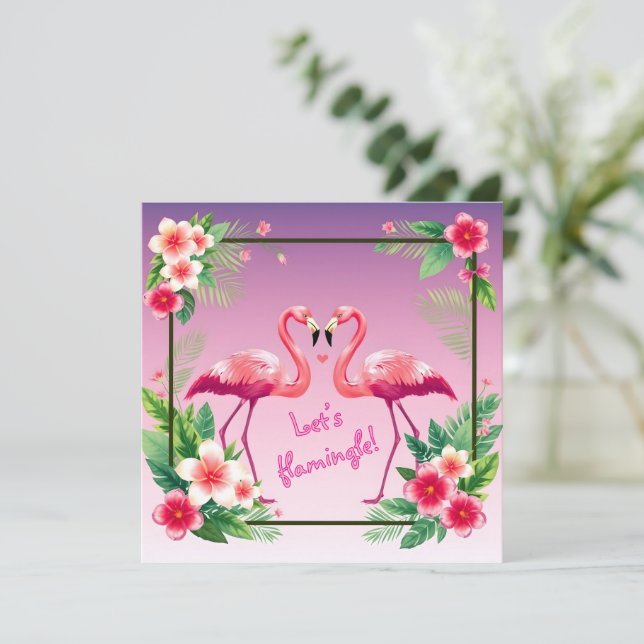 Cartes Pour Fêtes Annuelles Flamingle Saint-Valentin (Debout devant)