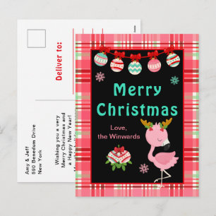 Cartes Pour Fêtes Annuelles Flamingo de fête Joyeux Noël