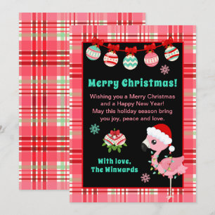 Cartes Pour Fêtes Annuelles Flamingo de fête Joyeux Noël