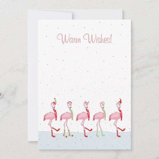 Cartes Pour Fêtes Annuelles Flamingo de Noël (Devant)