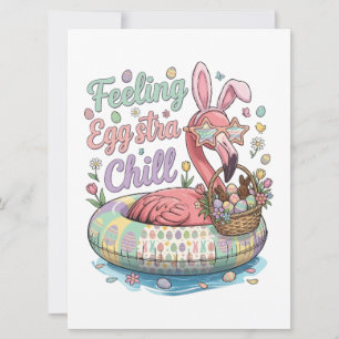 Cartes Pour Fêtes Annuelles Flamingo de Pâques drôle sentiment Eggstra décontr