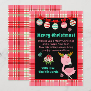 Cartes Pour Fêtes Annuelles Flamingo Festif Joyeux Noël