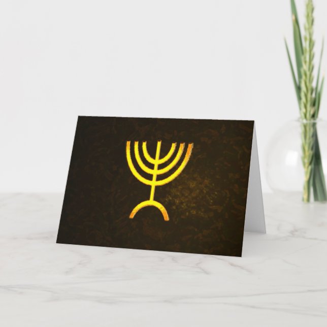 Cartes Pour Fêtes Annuelles Flamme de Menorah (Devant)
