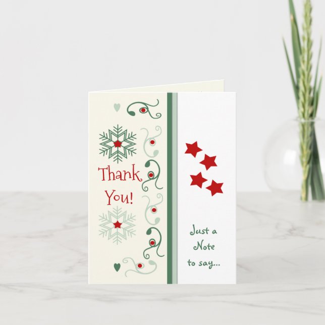 Cartes Pour Fêtes Annuelles Flamme de neige Merci de Noël (Devant)