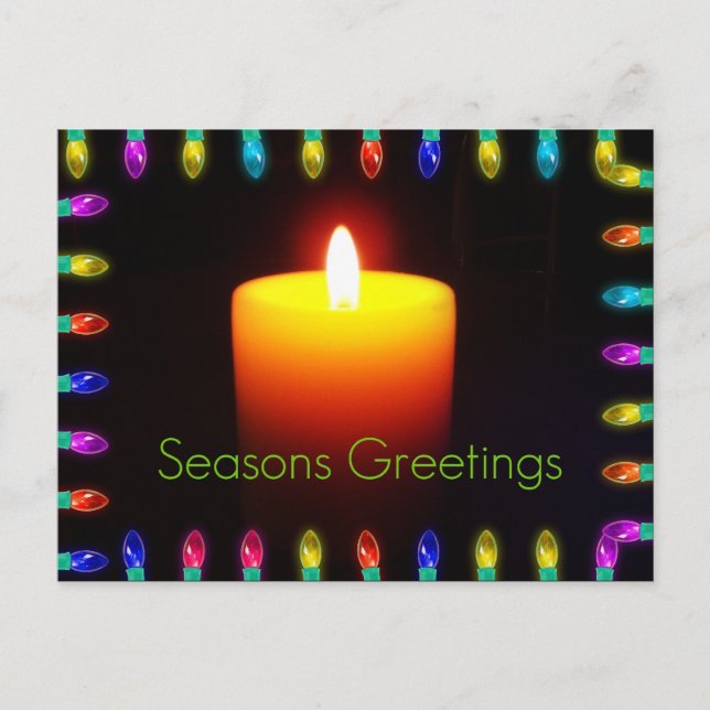 Cartes Pour Fêtes Annuelles Flamme de Vœux de Fêtes (Devant)
