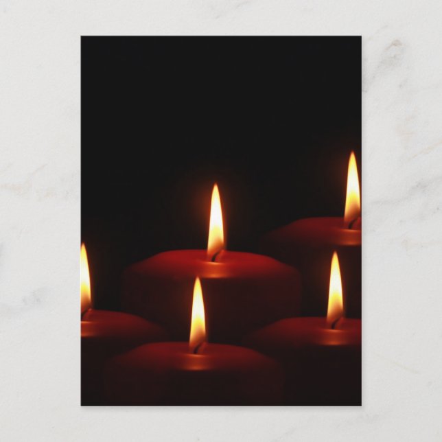 Cartes Pour Fêtes Annuelles Flammes de bougie d'avènement de vacances de Noël (Devant)
