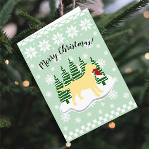 Cartes Pour Fêtes Annuelles Flammes de neige À feuillage persistant de Noël du