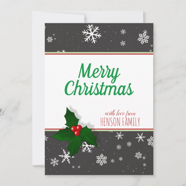 Cartes Pour Fêtes Annuelles Flammes de neige Holly berry (Devant)