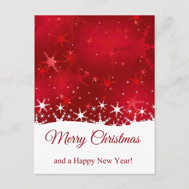 Cartes Pour Fêtes Annuelles Flammes de neige rouges d'hiver de Noël (Devant)