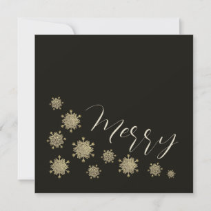 Cartes Pour Fêtes Annuelles Flammes de neige sur Noir Noël non photo