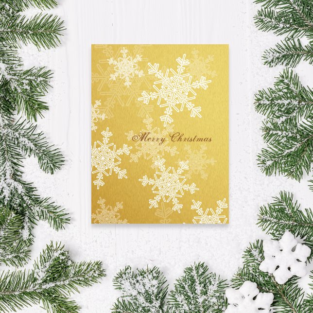 Cartes Pour Fêtes Annuelles Flammes de Noël dorées et blanches (Créateur téléchargé)