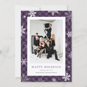 Cartes Pour Fêtes Annuelles Fléau de neige violacé Plaid Photo Entreprise