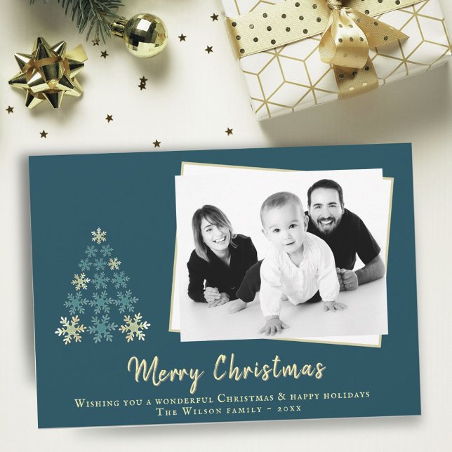 Cartes Pour Fêtes Annuelles Flèche de neige Arbre de Noël Photo famille (Créateur téléchargé)