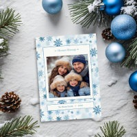 Flèche de neige bleu et blanc Aquarelle de famille