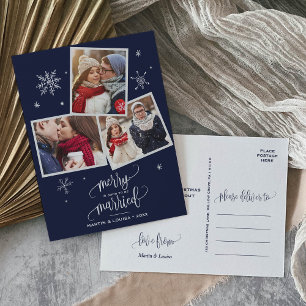 Cartes Pour Fêtes Annuelles Flèche de neige de la marine 3 Fiançailles photo
