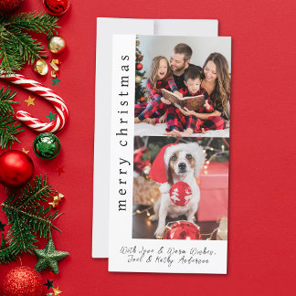 Cartes Pour Fêtes Annuelles Flèche-neige blanche moderne 2 Photo de famille No