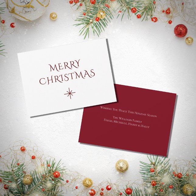 Cartes Pour Fêtes Annuelles Flèche-neige de Noël simple Rouge Blanc (Créateur téléchargé)