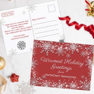 Cartes Pour Fêtes Annuelles Flèches blanches sur Red Christmas Corporate
