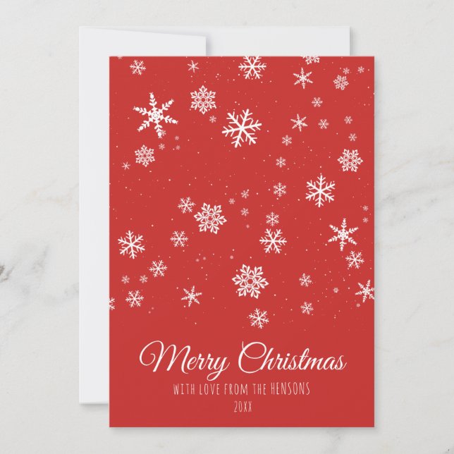 Cartes Pour Fêtes Annuelles Flèches de neige de Noël modernes - Rouge (Devant)