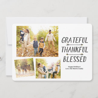 Cartes Pour Fêtes Annuelles Flèches d'or Grateful Thankful Blessé 3 |