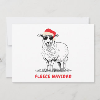 Cartes Pour Fêtes Annuelles Fleece Navidad Sheep dans les lunettes de soleil