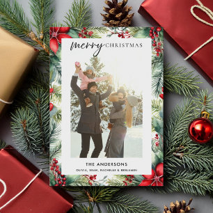 Cartes Pour Fêtes Annuelles Fleur d'aquarelle Noël