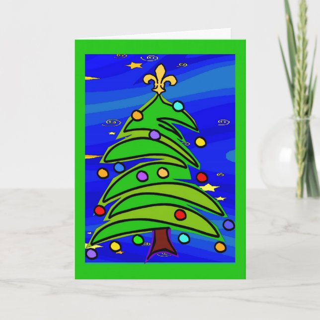 Cartes Pour Fêtes Annuelles Fleur De Lis Tree (Devant)