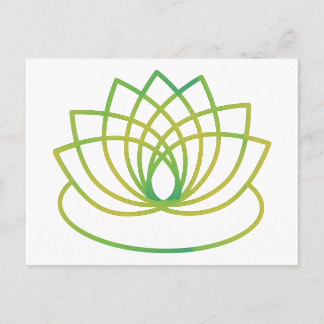Cartes Pour Fêtes Annuelles Fleur de lotus vert et jaune (Devant)