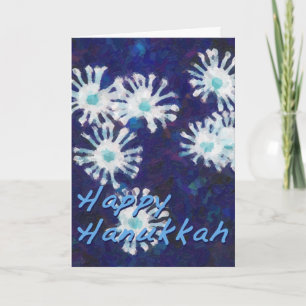 Cartes Pour Fêtes Annuelles Fleur de neige Hanoukka Blue Illustration