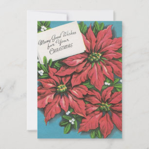 Cartes Pour Fêtes Annuelles Fleur de Noël Poinsettia bons voeux