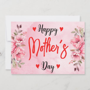 Cartes Pour Fêtes Annuelles Fleur de rose rose aquarelle artistique pour la fê