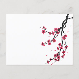 Cartes Pour Fêtes Annuelles Fleur de Sakura en fleurs