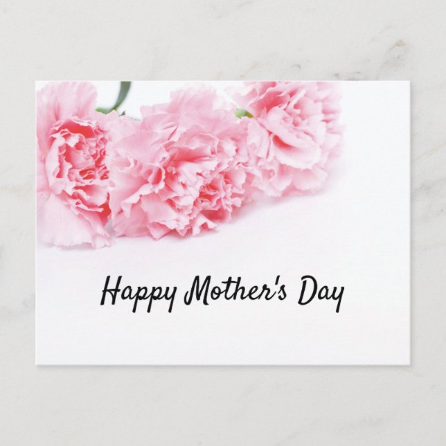 Cartes Pour Fêtes Annuelles Fleur d'oeillet rose pour la fête des mères (Devant)