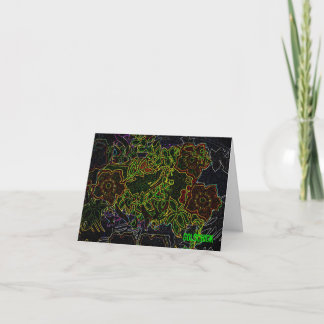 Cartes Pour Fêtes Annuelles Fleur Neon Peu Importe