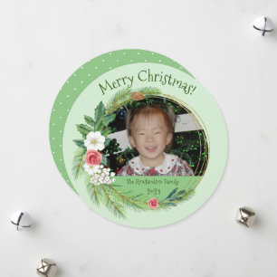 Cartes Pour Fêtes Annuelles Fleur ronde Élégance photo Noël