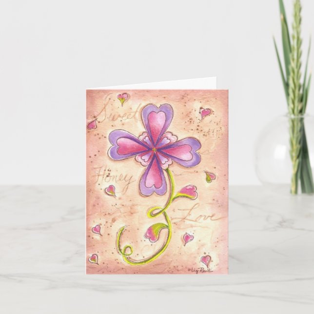 Cartes Pour Fêtes Annuelles Fleur Valentine (Devant)