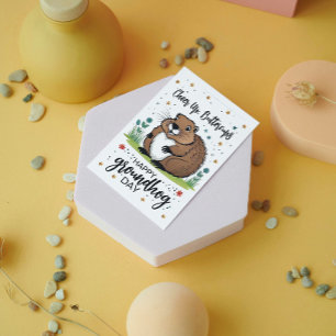 Cartes Pour Fêtes Annuelles Fleurs à l'aquarelle Jour de la marmotte Mignon Ph