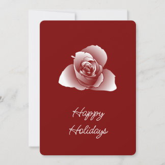Cartes Pour Fêtes Annuelles Fleurs aux teintes d'art blanc raffiné