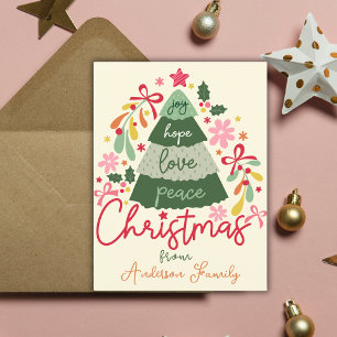 Cartes Pour Fêtes Annuelles Fleurs Boho Noël Salutations Scandinaves