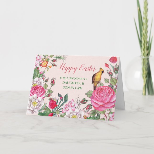 Cartes Pour Fêtes Annuelles Fleurs Bonne Fille de Pâques Fils en droit (Devant)