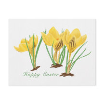 Fleurs de Crocus Jaunes Vibrantes Joyeuses Pâques