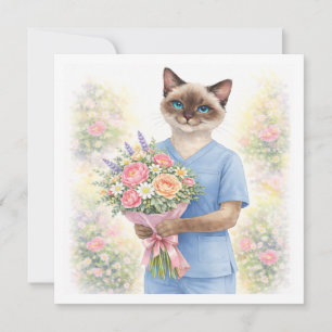 Cartes Pour Fêtes Annuelles Fleurs de l'infirmière pour la fête des mères