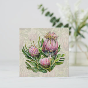 Cartes Pour Fêtes Annuelles Fleurs de MERCI rose et vert
