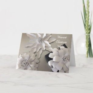 Cartes Pour Fêtes Annuelles Fleurs de Noël argentées