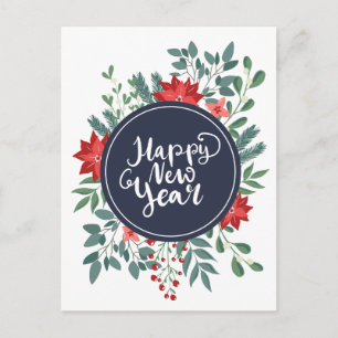 Cartes Pour Fêtes Annuelles Fleurs de Noël   Bonne Année