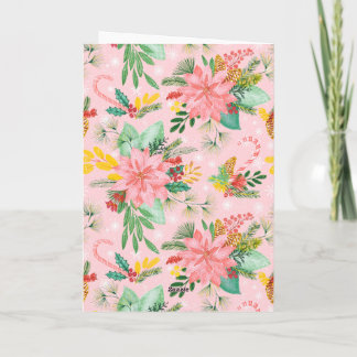Cartes Pour Fêtes Annuelles Fleurs de Noël Merry & Bright Rose